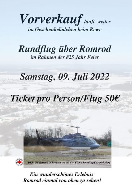 Aktuelles: 825 Jahre Romrod Mit dem Helikopter über die Schlossstadt