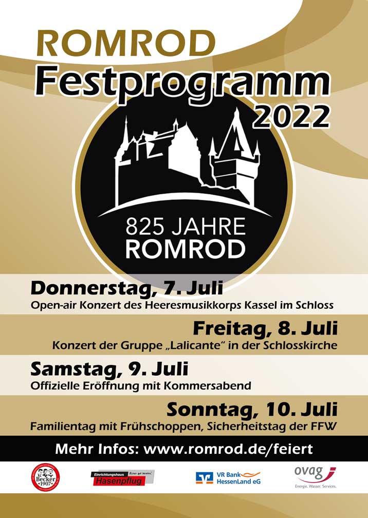 825 Jahre Romrod - Plakat Festwochenende