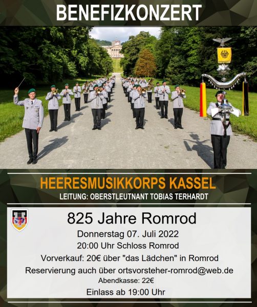 Benefizkonzert Heeresmusikkorps Kassel 2022 in Romrod
