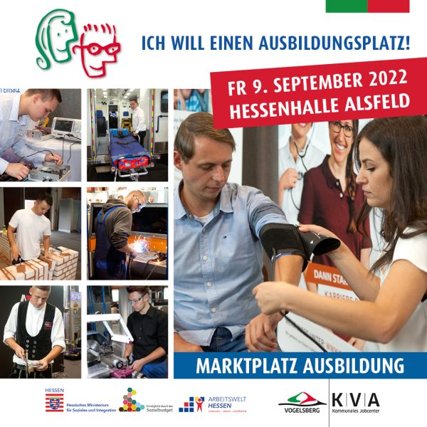 Marktplatz Ausbildung - Ausbildungsmesse am 9. September 2022in der Hessenhalle Alsfeld