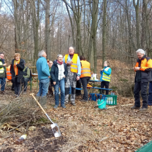 Aufbau des Krötenzauns zwischen Romrod und Strebendorf (Februar 2023) - 1