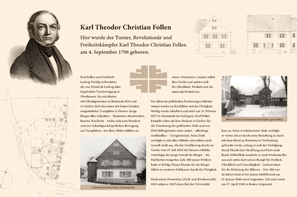 Das Leben des in Romrod geborenen Freiheitskämpfers Karl Theodor Christian Follen (1796-1840)