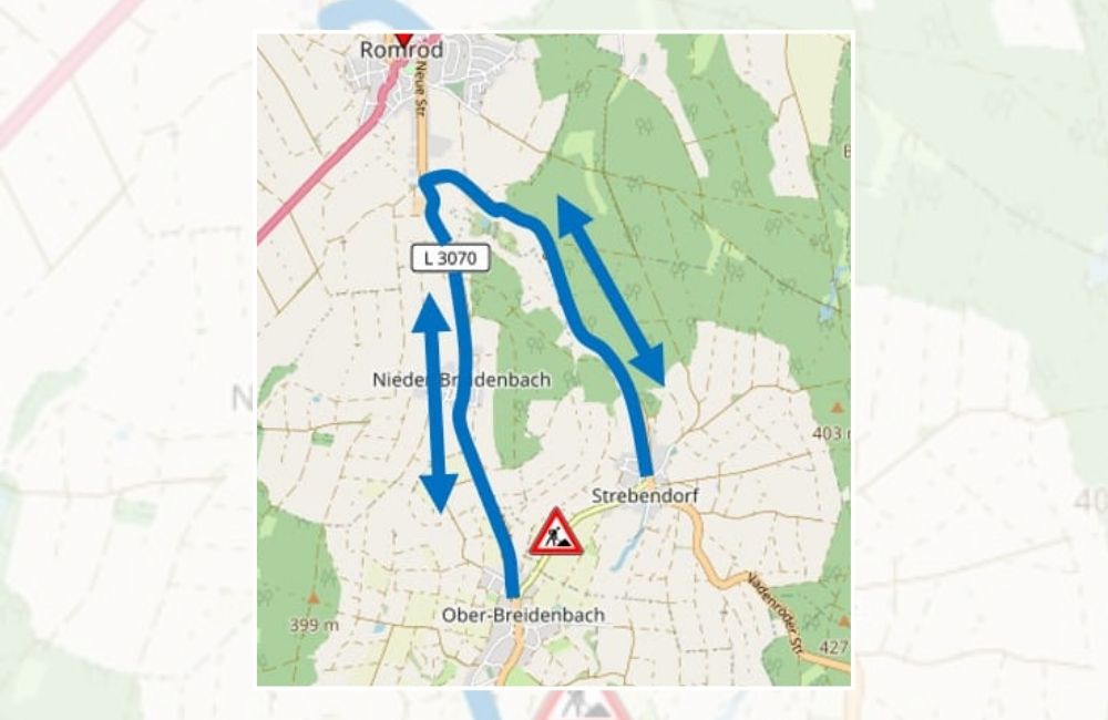 2023-09 - K 124 zwischen Strebendorf und Ober-Breitenbach gesperrt wegen Bauarbeiten