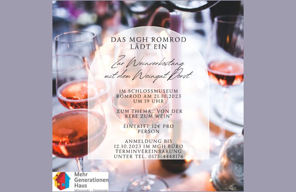 Weinverkostung mit dem Weingut Dorst im Schlossmuseum Romrod (Oktober 2023)