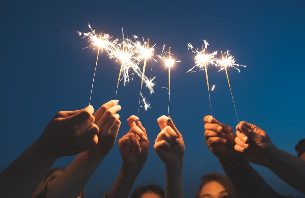 Silvester Feuerwerk Wunderkerzen